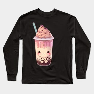 Valentine's day Bubble tea Couples boyfriend and girlfriend husband and wife lovers gift idea Long Sleeve T-Shirt